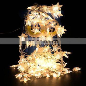 Waterproof Clear LED Star String Lights USB Christmas Holiday White Star Shape String Lights photo-6