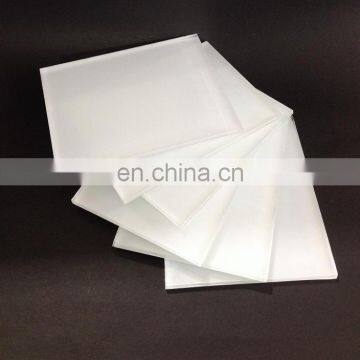 qingdao 4mm super white acid etched back painted glass