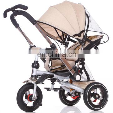 China factory supply 4 in 1 foldable 3 wheels baby push stroller tricycle