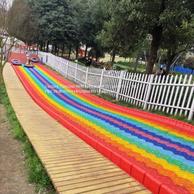 Rainbow Dry Snow Slide For Sales Large Outdoor Playground Colorful Rainbow Slides