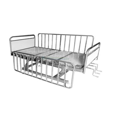 AG-BXG01 Stainless steel 3 function manual hospital bed durable movable nurse bed with wheel