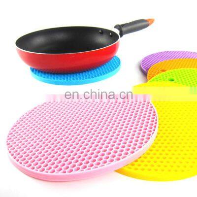 Amazing 18*18cm Durable Silicone Round Non-slip Heat Resistant Mat Coaster Cushion Placemat Pot Holder 10 Colors