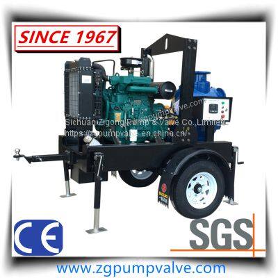 T&U Series American Technology Diesel Engine Non-Clogging Self Priming Sewage Pump With Movable Trailer photo-5