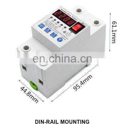 Adjustable Over Voltage Under Voltage Protector Automatic 63A 40A RCBO Lightning Surge Power Leakage Protector photo-5