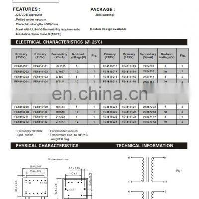 Custom EI30 6V 12V 21V Output Encapsulated Transformer photo-5