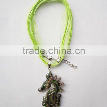 Wholesale 2014 Lampwork Glass Pendant Necklace Lampwork glass Necklace shoe pendant with wax cord