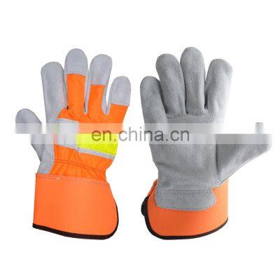 HANDLANDY Cow Split Leather Palm Gardening Landscaping Construction Heavy Duty Winter Work Gloves Driver Gloves