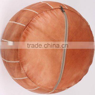 Luxury Custom Logo Moroccan Leather Ottoman photo-3