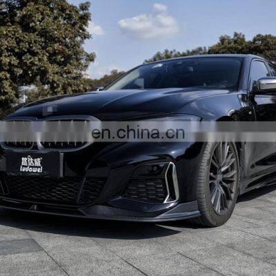 Carbon Black Front Splitter For BMW G20 2019+ Front Bumper Lip Splitters photo-5