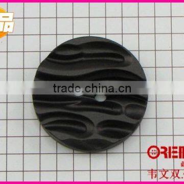 High End Black Plastic Coat Button With Engrave Pattern photo-2