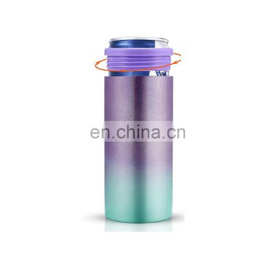 individual durable suction excellent material beer glitter slim stainless steel can cooler sleeves