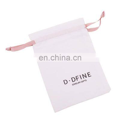 Cotton Dust Bag With Drawstring Custom Logo Pink Drawstring Bag Cotton Dust Bags for Handbag ,Shoes ,Cloth Packaging Cotton Bag photo-3
