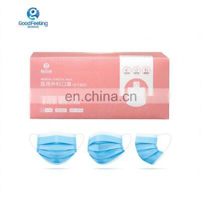 Blue / White Color China Disposable Medical Surgical Face Mask