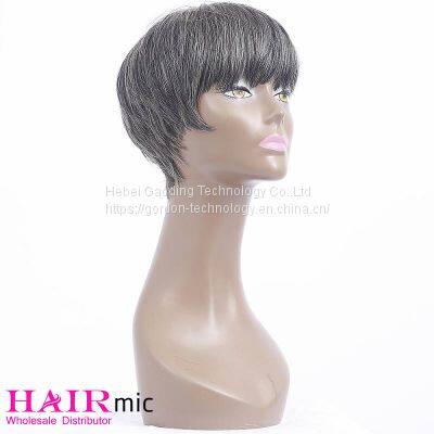 Short Gray Human Hair Wig With Wholesale Price