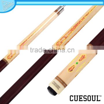 CUESOUL Good Quality Quick Release Rubber Wrap 1/2 Billiard Cue with Decal Maple Shaft