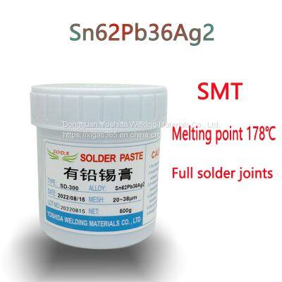 Lead Welding Paste Sn62Pb36Ag2 SMT Free Cleaning Containing Silver Tin Paste 178 ℃ Melted Point SD-300