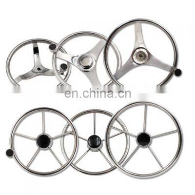 OEM Marine hardware stainless steel 3/5 Spoke Boat Steering Wheel