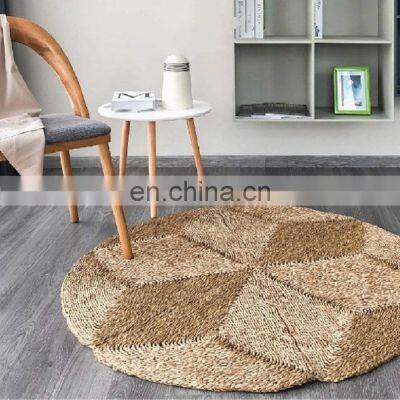 Hot Sale Vintage Boho Seagrass Rug Rustic Style Natural Brown Straw Floor Mat Carpet Vietnam Manufacturer photo-5