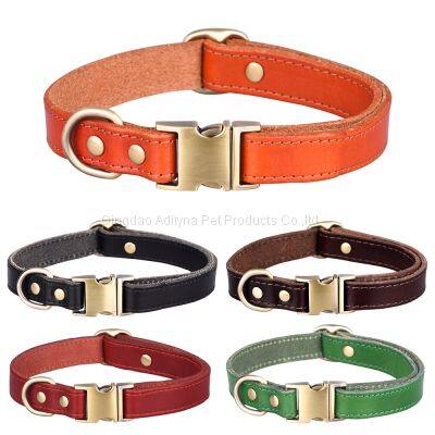Manufacturer of Real Leather Dog Collars Red and Black Color With Gold Rings