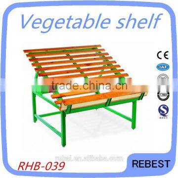 2016 popular sale metal and wooden vegetable shelf