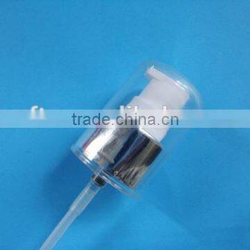 20/415,24/415 shiny silver aluminum cream pump,cosmetic cream lotion treatment pump