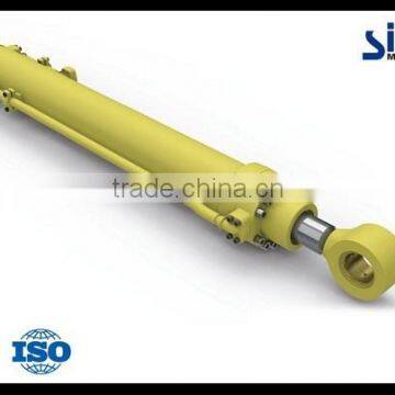 Heavy duty single acting hydraulic cylinder piston type for marine machinery