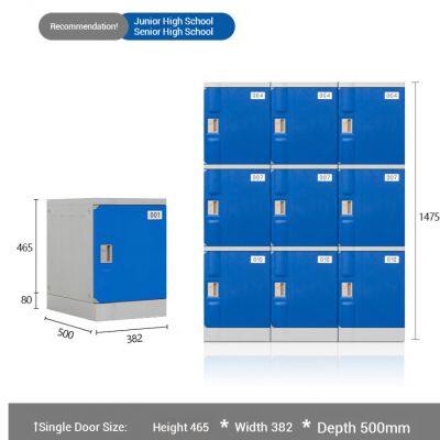 1800mmx300mm Waterproof ABS Plastic Locker Cabinet for Gym Changing Rooms – Rust-Free & Easy to Clean