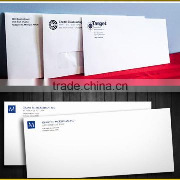 Self-adhesive offset paper business window envelope