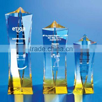 hot sale and cheap crystal glass trophies and awards for sports
