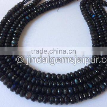 Wholesale Black Labradorite Far Faceted Roundelle Beads