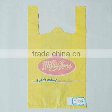 Yellow Film HDPE Material Vest Packing Bags With Logo Printing