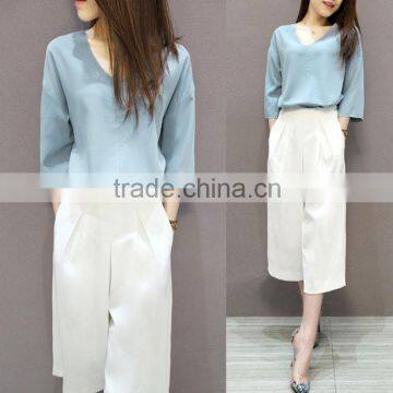 The spring and autumn period and the new female students two-piece, Long Sleeve + wide-legged pants suit