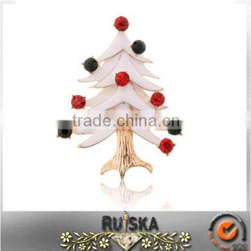 White Color Christmas tree Brooch