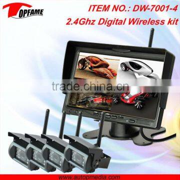 DW-7001-4 7inch Screen Digital Reverse Camera Wireless for Truck With DVR Recording, QUAD Function, Confidential Signal