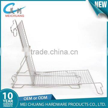 Stainless Steel BBQ Fish Grill Wire Basket/rack With Handle photo-4