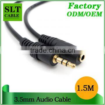 SLT 24k Gold Plated Male to Female 3.5mm Stereo Audio Extension Cable