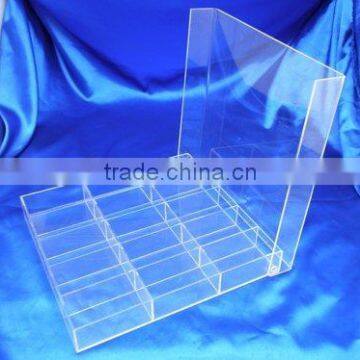 clear acrylic compartments storage box with 15 grids for wholesale pandora beads