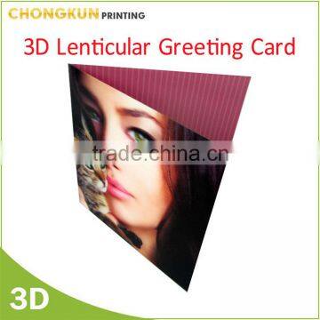 Hot sale 3D Lenticular Prinitng card cartoon characters christmas card 3d geering card