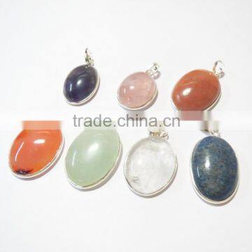 Assorted 925 STERLING Silver 925 STAMPED Natural Stone Jewelry Gemstone Pendants WHOLESALE