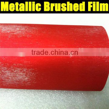 TXD Sticker red color 0.16MM Car Wrap Metallic Film Brushed Aluminum Foil