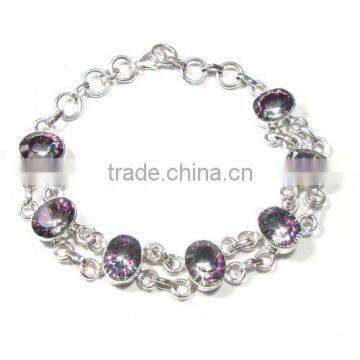 silver jewelry wholesale fashion jewelry mystic topaz bracelet handmade jewelry Indian sterling silver jewelry