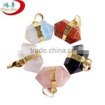 Wholesale Mixed color Stone Pendants natural Quartz Gemstone Point Pendant for jewelry necklace diy