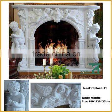 Wall Mounted Stone Marble Outdoor Cheap Angel stone Fireplace