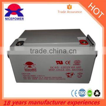 Best trade assurance 12v 65ah deep cycle battery