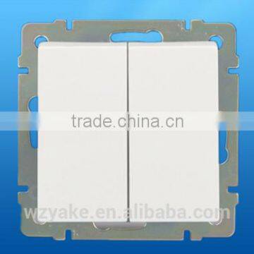 YK003 two gang one way euro style electric wall switch