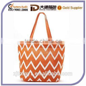 New Design Chevron Lady Beach Bag For Fashion Jute Bag