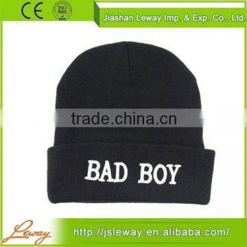 Hot china products wholesale plain black wool beanie