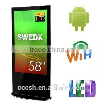 58 Inches Android Kiosk Wifi Free Standing Kiosk Aluminum Advertising Machine