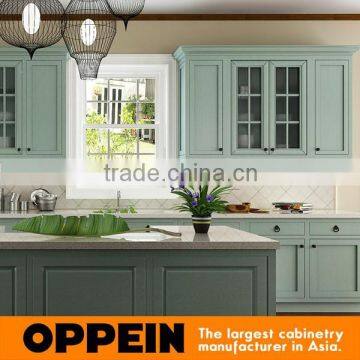Indonesia Project Modern Style Light Green PVC Kitchen Cabinet photo-5