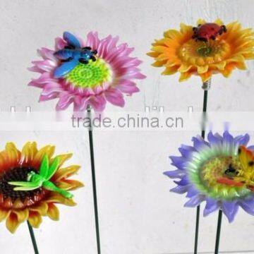 4 inch Plastic Chrysanthemum Flower Decorations Craft, Garden Stakes Wholesale, Piquet de Jardin